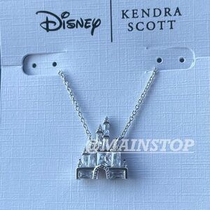 Disney Parks x Kendra Scott Castle Short Pendant Necklace Silver New
